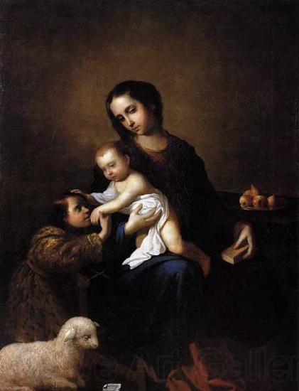 Francisco de Zurbaran Virgin Mary with Child and the Young St John the Baptist Norge oil painting art